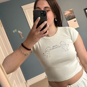 Brandy Melville Little Devil White Tshirt